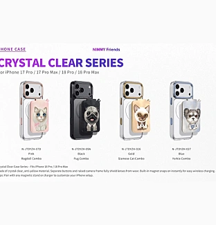 ست قاب شفاف و استند مگنتی Big Eye Cute Pets Series نیمی Nimmy Magnetic Crystal Clear آیفون سری 17 & 18